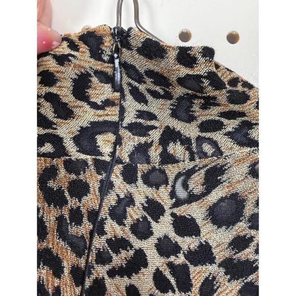 Trendy vintage Leopard Print Long Sleeve Top sz large - Picture 3 of 6